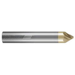 Chamfer Mill: 1/8" Dia, 1/8" Shank Dia, 60.00 deg, 5 Flute, Solid Carbide, Single End