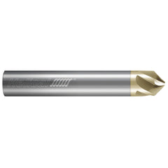 Chamfer Mill: 1/4" Dia, 1/4" Shank Dia, 100.00 deg, 5 Flute, Solid Carbide, Single End