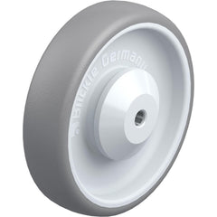 Rigid & Swivel Caster Wheel: Rubber, 6-5/16" Dia, 1-9/16" Wide