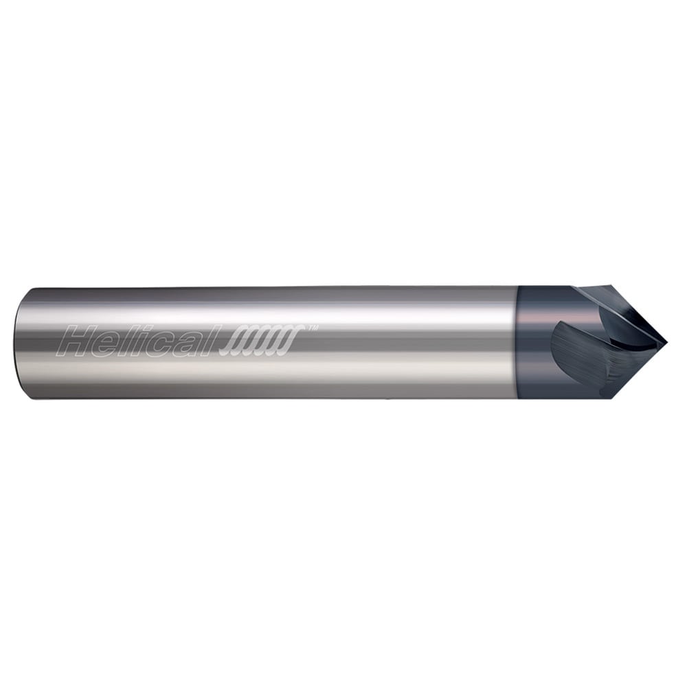 Chamfer Mill: 1/8" Dia, 1/8" Shank Dia, 60.00 deg, 4 Flute, Solid Carbide, Single End