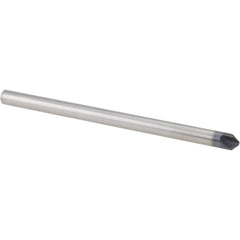 Chamfer Mill: 1/4" Dia, 1/4" Shank Dia, 45 deg, 3 Flute, Solid Carbide, Single End