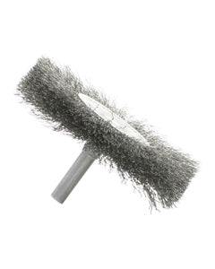 1 1/4″ Diameter × 0.187″ Width, Carbon Steel, 0.006″ Crimped Bristle, Wheel Brush