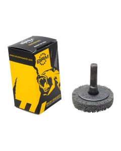 1 3/4″ Diameter × 1/2″ Width, 600 Grit, Aluminum Oxide, 0.012″ Crimped Bristle, Wheel Brush