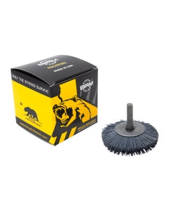 3″ Diameter × 3/8″ Width, 80 Grit, Silicon Carbide, 0.040″ Crimped Bristle, Wheel Brush