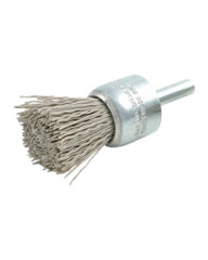 1″ Diameter × 1/4″ Shank Diameter × 7/8″ Trim Length, 0.022″ Abrasive Nylon Bristle, Silicon Carbide, Solid End Brush