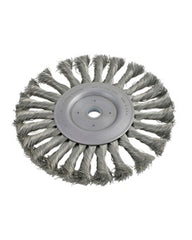 4″ Diameter × 1/2″ Width, Carbon Steel, 0.0118″ Knotted Bristle, Wheel Brush