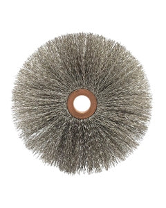 3″ Diameter × 5/8″ Width, Carbon Steel, 0.014″ Crimped Bristle, Wheel Brush