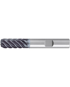 ‎Corner Radius End Mill; 3/4″ Dia. × 1-1/2″ LOC × 3/4″ Shank Dia. × 4″ OAL ; 6 FL ; Carbide ; AlCr ; 0.09″ R