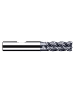 ‎1/2″ Cutting Dia. × 1/2″ Shank Dia. × 1″ LOC × 3-1/4″ OAL, 4 Flute, Carbide, Polychrom, Square Endmill, E-Cut