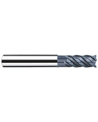 ‎1/2″ Cutting Dia. × 1/2″ Shank Dia. × 1″ LOC × 3-1/4″ OAL, 4 Flute, Carbide, Polychrom, Square Endmill, NX-FPS