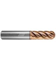 0.5″ Dia. × 0.5″ Shank × 1.25″ DOC × 3″ OAL, TPLUS, 6 Flute, Ballnose End Mill