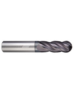 0.5″ Dia. × 0.5″ Shank × 1.25″ DOC × 3″ OAL, APLUS, 4 Flute, Ballnose End Mill