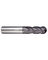 0.5″ Dia. × 0.5″ Shank × 1.25″ DOC × 3″ OAL, APLUS, 4 Flute, Ballnose End Mill