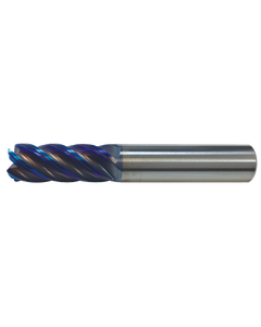 ‎L9707 - 5/8″ Cutting Dia. × 2-5/8″ LOC × 5/8″ Shank Dia. × 5″ OAL, 0.03″ Corner Radius, 5 Flutes, Carbide, AlTiN Coating, Corner Rounding Endmill