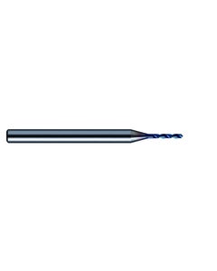 0.62 mm Dia. × 3 mm Shank Dia. × 38 mm OAL, 120 Degrees, 5xD, 2 Flutes, Aqua Revo D, Solid Carbide Drills