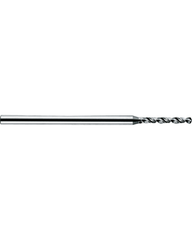 0.95 mm Dia. × 1.5 mm Shank Dia. × 30 mm OAL × 7.1 mm LCF, 120 Degrees, 7xD, 2 Flute, Uncoated - Solid Carbide Drills