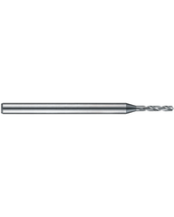 0.85 mm Dia. × 3 mm Shank Dia. × 38 mm OAL × 4.4 mm LCF, 120 Degrees, 5xD, 2 Flute, Uncoated - Solid Carbide Drills