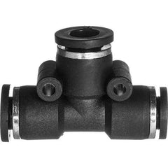 Value Collection - 10mm OD, Nylon Push-to-Connect Union Tee - 150 Max psi, Black - Industrial Tool & Supply