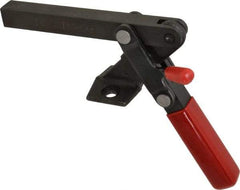 De-Sta-Co - 1,000 Lb Holding Capacity, Vertical Handle, Manual Hold Down Toggle Clamp - 65° Handle Movement, 195° Bar Opening, Solid Bar, Flanged Base, Electro-Plated Zinc, Carbon Steel - Industrial Tool & Supply