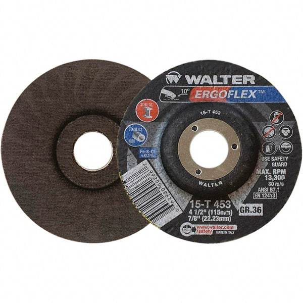 WALTER Surface Technologies - Depressed-Center Wheels Wheel Diameter (Inch): 4-1/2 Wheel Thickness (Inch): 3/64 - Industrial Tool & Supply