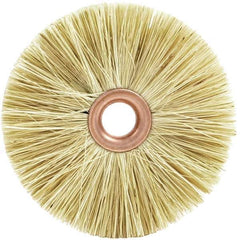 Brush Research Mfg. - 3-1/2" OD, 1/2" Arbor Hole, Crimped Tampico Wheel Brush - 1/2" Face Width, 5/16" Trim Length, 20,000 RPM - Industrial Tool & Supply