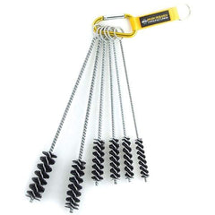 Brush Research Mfg. - 1" Diam Helical Nylon Tube Brush - Single Spiral, 0.22" Filament Diam, 3" Brush Length, 12" OAL, 0.22" Diam Galvanized Steel Shank - Industrial Tool & Supply