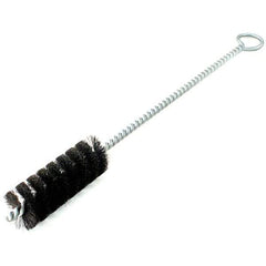 Brush Research Mfg. - 2-1/2" Diam Helical Natural Bristle Tube Brush - Single Spiral, 0.012" Filament Diam, 4" Brush Length, 18" OAL, 0.292" Diam Galvanized Steel Shank - Industrial Tool & Supply