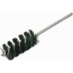 Brush Research Mfg. - 1-1/2" Diam Helical Nylon Tube Brush - Single Spiral, 0.022" Filament Diam, 2-1/2" Brush Length, 6" OAL, 0.245" Diam Galvanized Steel Shank - Industrial Tool & Supply