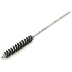 Brush Research Mfg. - 1/2" Diam Helical Nylon Tube Brush - Single Spiral, 0.014" Filament Diam, 2-1/2" Brush Length, 12" OAL, 0.168" Diam Galvanized Steel Shank - Industrial Tool & Supply