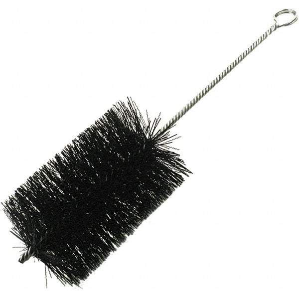 Brush Research Mfg. - 2-1/2" Diam Helical Nylon Tube Brush - Single Spiral, 0.022" Filament Diam, 6" Brush Length, 18" OAL, 0.112" Diam Galvanized Steel Shank - Industrial Tool & Supply