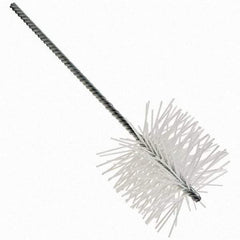 Brush Research Mfg. - 5-1/2" Diam Helical Nylon Tube Brush - Single Spiral, 0.079" Filament Diam, 8" Brush Length, 8" OAL, 0.292" Diam Galvanized Steel Shank - Industrial Tool & Supply