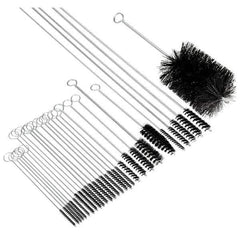 Brush Research Mfg. - 3/4" Diam Helical Nylon Tube Brush - Single Spiral, 0.028" Filament Diam, 3" Brush Length, 14" OAL, 0.245" Diam Galvanized Steel Shank - Industrial Tool & Supply