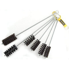 Brush Research Mfg. - 1-3/4" Diam Helical Natural Bristle Tube Brush - Single Spiral, 0.012" Filament Diam, 3-1/2" Brush Length, 18" OAL, 0.292" Diam Galvanized Steel Shank - Industrial Tool & Supply