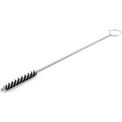 Brush Research Mfg. - 3/8" Diam Helical Nylon Tube Brush - Single Spiral, 0.01" Filament Diam, 2-1/2" Brush Length, 12" OAL, 0.14" Diam Galvanized Steel Shank - Industrial Tool & Supply