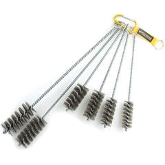 Brush Research Mfg. - 1-3/4" Diam Helical Steel Tube Brush - Single Spiral, 0.012" Filament Diam, 3-1/2" Brush Length, 18" OAL, 0.292" Diam Galvanized Steel Shank - Industrial Tool & Supply