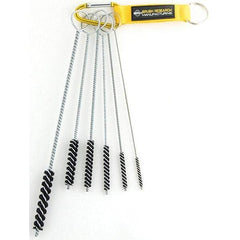 Brush Research Mfg. - 7/16" Diam Helical Natural Bristle Tube Brush - Single Spiral, 0.006" Filament Diam, 2-1/2" Brush Length, 10" OAL, 0.168" Diam Galvanized Steel Shank - Industrial Tool & Supply