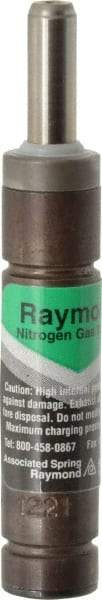 Associated Spring Raymond - 12mm Diam, 15mm Max Stroke, Green Nitrogen Gas Spring Cylinder - 55mm Body Length, 72mm OAL, 40 Lb Full Stroke Spring Force, 1,050 psi Initial Charge - Industrial Tool & Supply