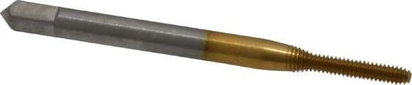 Balax - #2-56 UNC H3 Thread Limit Bottoming Thread Forming Tap - High Speed Steel, TiN Finish, 1-3/4" OAL, 7/16" Thread Length, Right Hand Thread, Series BXB - Exact Industrial Supply