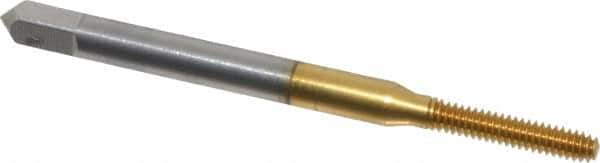 Balax - #3-48 UNC H4 Thread Limit Bottoming Thread Forming Tap - High Speed Steel, TiN Finish, 1-13/16" OAL, 1/2" Thread Length, Right Hand Thread, Series BXB - Exact Industrial Supply