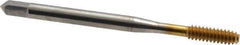 Balax - #6-32 UNC H3 Thread Limit Bottoming Thread Forming Tap - High Speed Steel, TiN Finish, 2" OAL, 11/16" Thread Length, Right Hand Thread, Series BXB - Exact Industrial Supply
