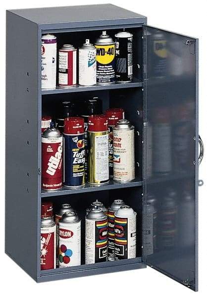 Durham - 2 Shelf Wall Storage Cabinet - Steel, 13-3/4" Wide x 12-3/4" Deep x 30" High, Gray - Industrial Tool & Supply