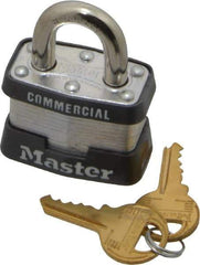 Master Lock - 3/4" Shackle Clearance, Keyed Alike Maximum Security Padlock - 9/32" Shackle Diam, Laminated Steel - Industrial Tool & Supply