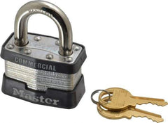 Master Lock - 15/16" Shackle Clearance, Keyed Alike Maximum Security Padlock - 5/16" Shackle Diam, Laminated Steel - Industrial Tool & Supply