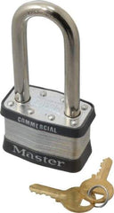 Master Lock - 2-1/2" Shackle Clearance, Keyed Alike Maximum Security Padlock - 3/8" Shackle Diam, Laminated Steel - Industrial Tool & Supply