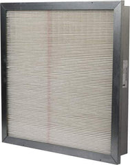 Made in USA - 24" Noml Height x 24" Noml Width x 4" Noml Depth, 85% Capture Efficiency, Wireless Pleated Air Filter - MERV 13, Microfiberglass Paper, Integrated Metal Frame, 500 Max FPM, 2,000 CFM, For Any Unit - Industrial Tool & Supply