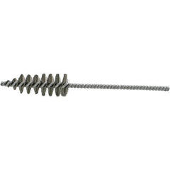 Brush Research Mfg. - 1.3" Diam Helical Steel Tube Brush - Single Spiral, 0.012" Filament Diam, 3-5/8" Brush Length, 10-1/2" OAL, 0.292" Diam Galvanized Steel Shank - Industrial Tool & Supply