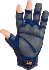 Irwin - Size XL Neoprene Padding General Protection Work Gloves - For Work & Driver, Uncoated, Hook & Loop Cuff, (3) 3/4 Fingered/(2) Full Fingered, Black/Blue/Gray, Paired - Industrial Tool & Supply