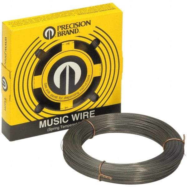 Value Collection - 16 Gage, 0.037 Inch Diameter x 274 Ft. Long, High Carbon Steel, Tempered Music Wire Coil - ASTM A228, 1 Lb. Shipping Weight - Industrial Tool & Supply