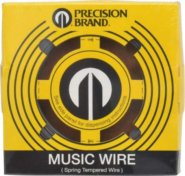 Value Collection - 14 Gage, 0.033 Inch Diameter x 344 Ft. Long, High Carbon Steel, Tempered Music Wire Coil - ASTM A228, 1 Lb. Shipping Weight - Industrial Tool & Supply