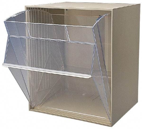Quantum Storage - 11-13/16" Wide x 13-7/8" High x 11-7/8" Deep, Small Parts Tip Out Stacking Bin Organizer - Polystyrene Frame, 1 Compartments, 11-1/16" Wide x 13-5/8" High x 8-7/8" Deep Bin - Industrial Tool & Supply